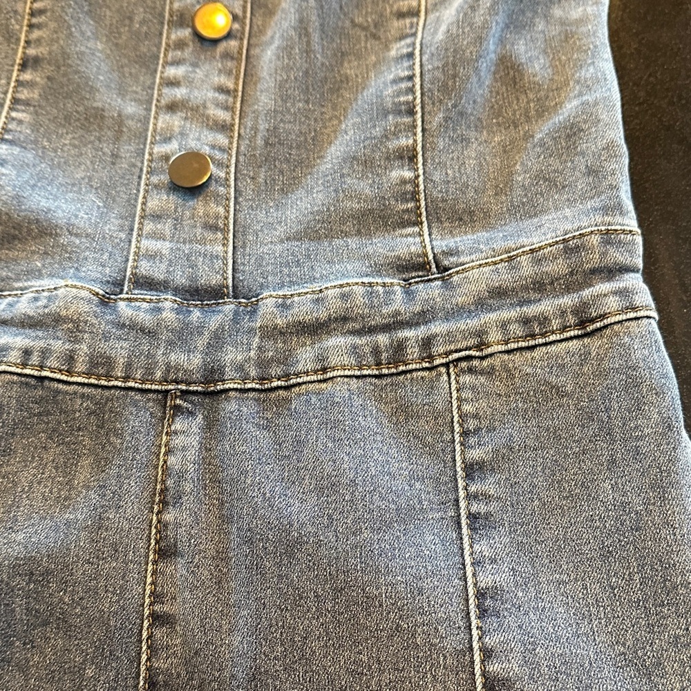 Retro Groovy Medium Wash Denim Strap Jumpsuit - Picture 13 of 13